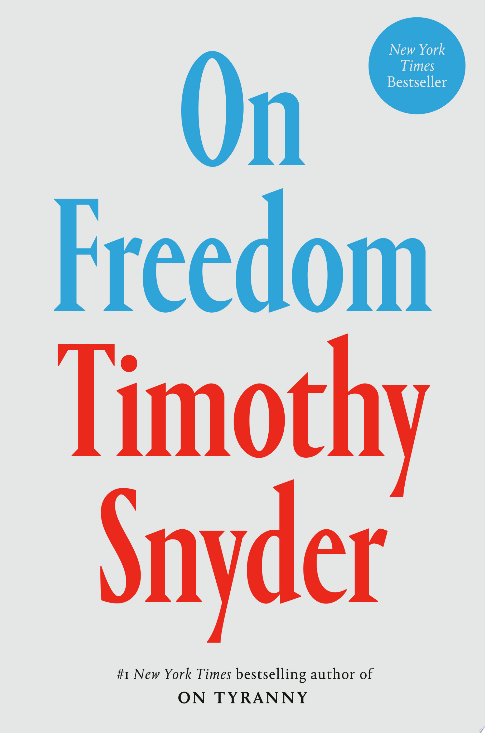 White cover superimposed with title in blue and author in red