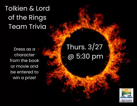 Tolkien and Lord of the Rings Team Trivia 3/27 at 5:30 pm