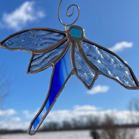 stained glass dragonfly