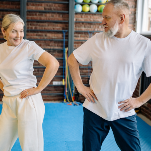 Senior adults exercising