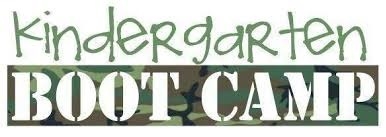 camo letters spelling out kindergarten boot camp