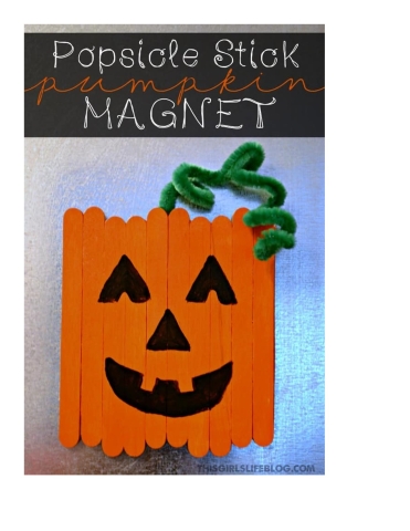 Pumpkin made of popsicle sticks craft.