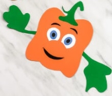 Spookley the pumpkin craft made with construction paper.