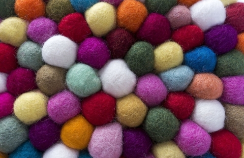 colorful wool for needle felting