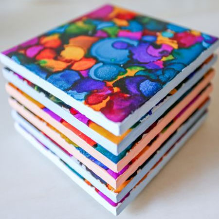 Marker Colored ceramic tiles