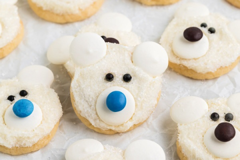 Polar Bear iced sugar cookies