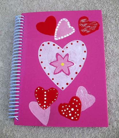 Valentine decorated note book