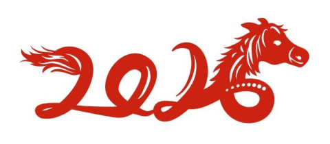 2026 with a horse tail at the beginning and an horse head ate the end.