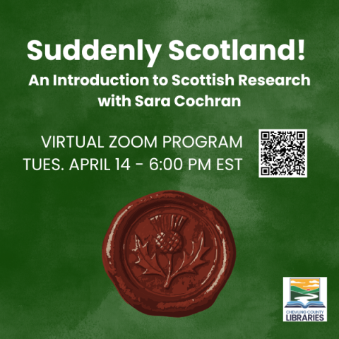 Image of a red wax seal emblazened with a thistle flower. 