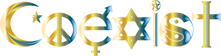 coexist made up of various religious symbols