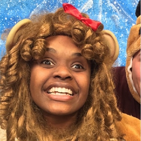 Person dressed as the lion from Wizard of Oz.