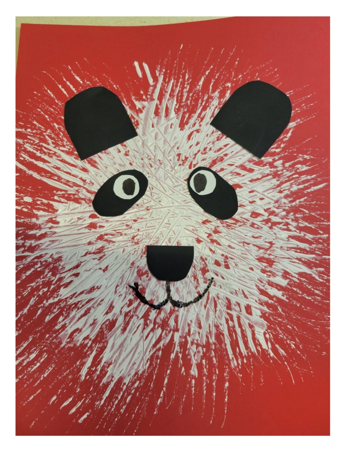 White fork painted bear