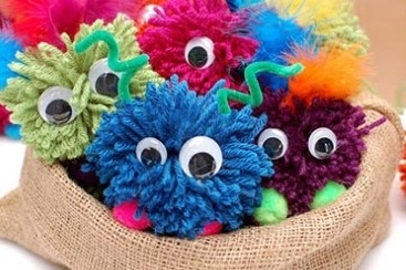 Googly eyed yarn monster