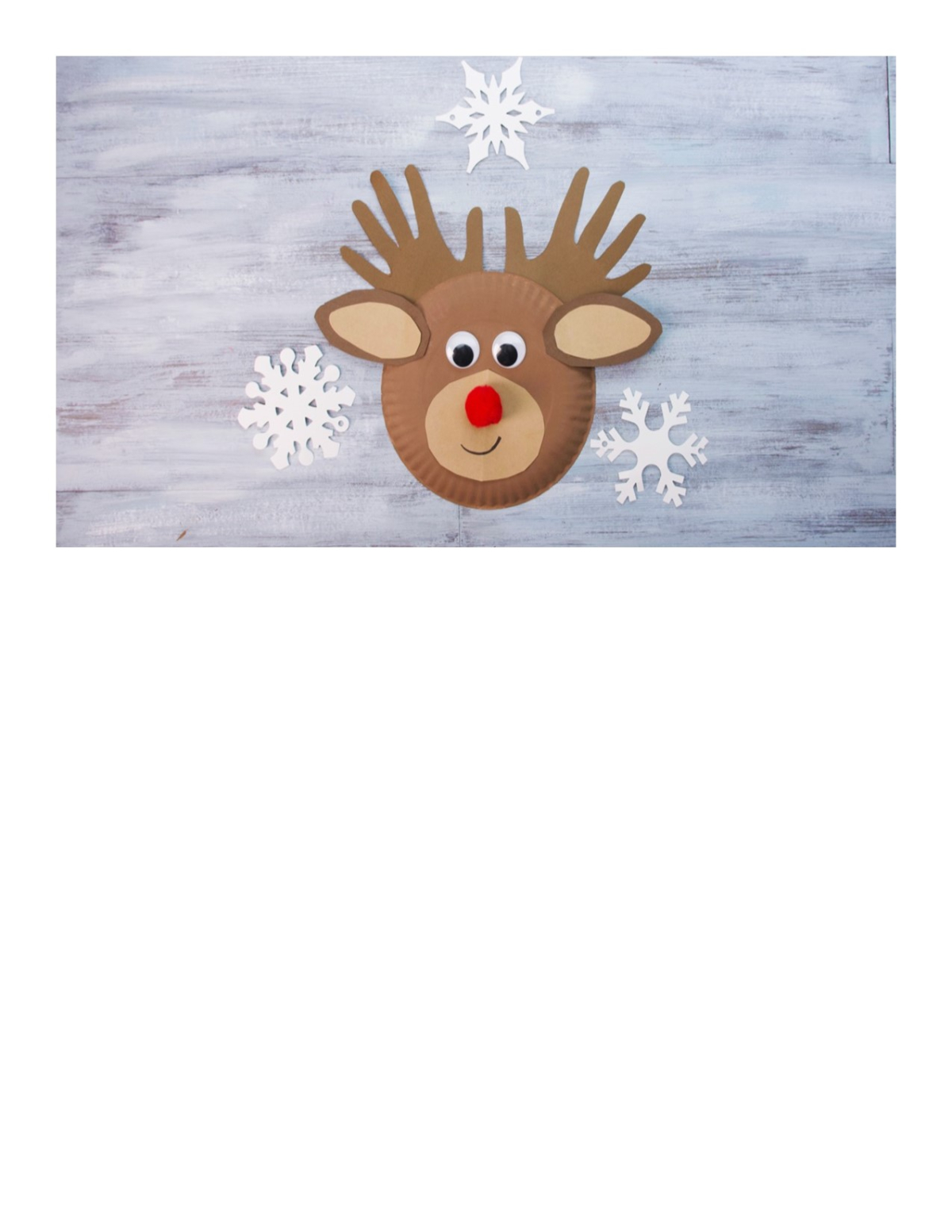 Reindeer made out of paper plate and construction paper